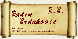 Radin Mrdaković vizit kartica
